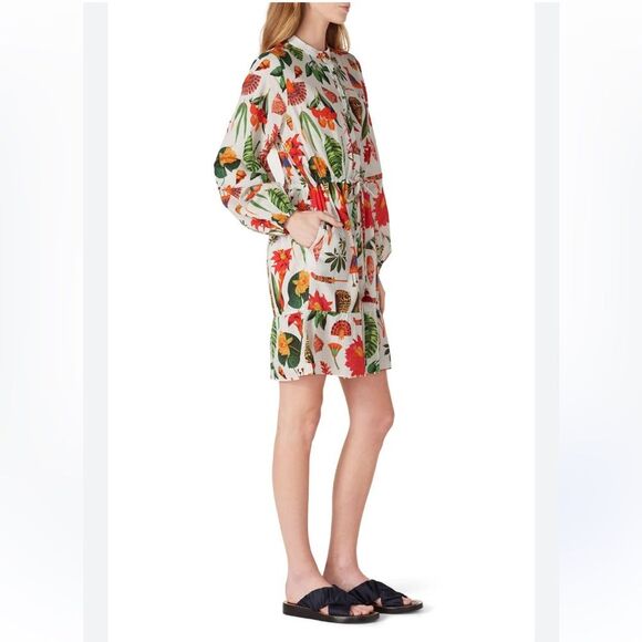 Figue Shaina Botanical Beach 100% Cotton Summer Shirtdress M - Picture 3 of 12